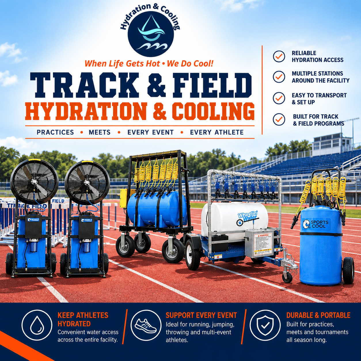 Track and Field Hydration and Cooling